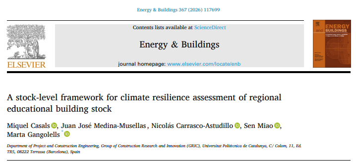Nova publicació sobre l’avaluació de la resiliència climàtica dels edificis educatius