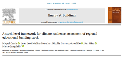 Nova publicació sobre l’avaluació de la resiliència climàtica dels edificis educatius